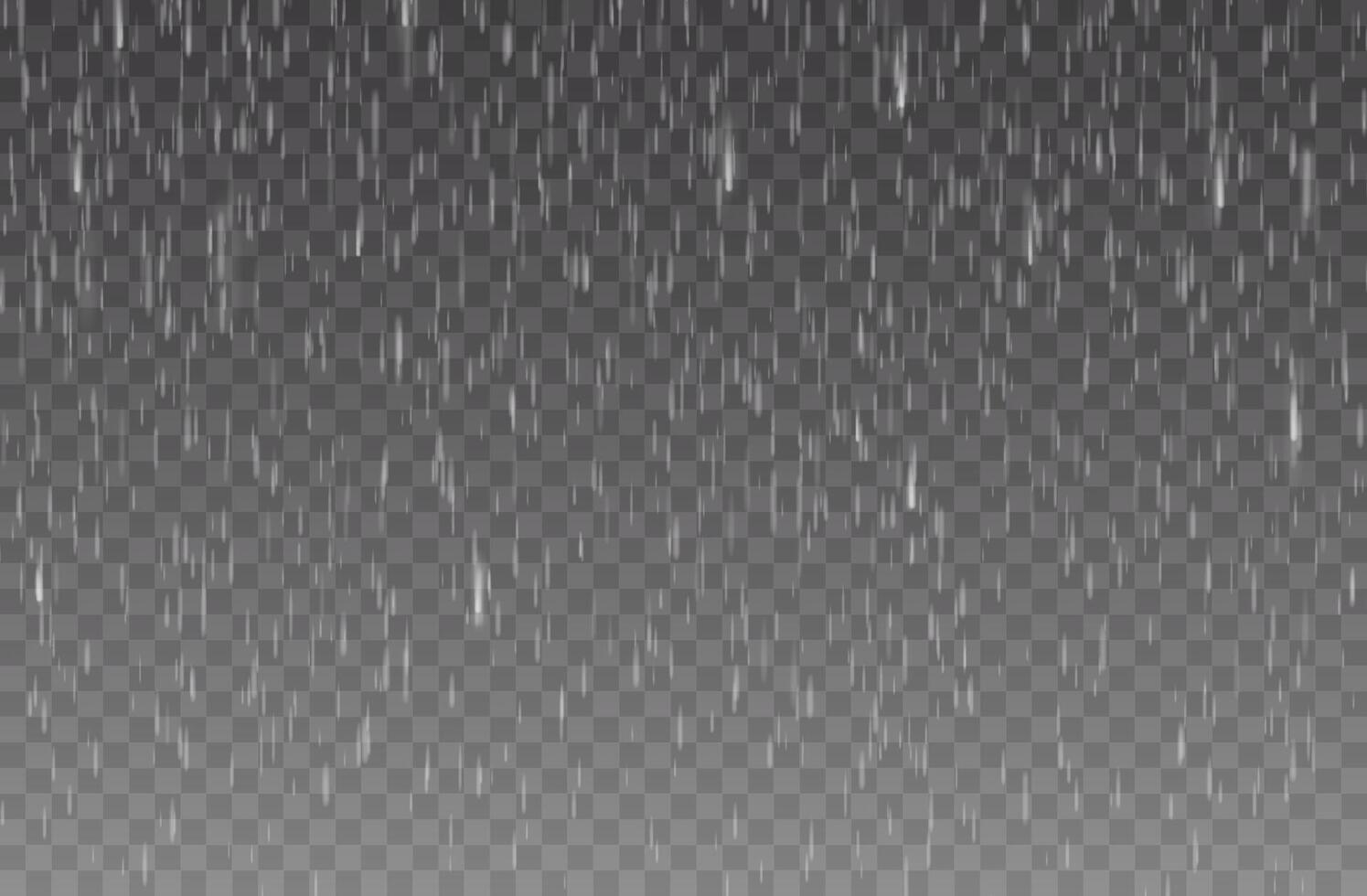 Rain effect with white realistic falling raindrops vector