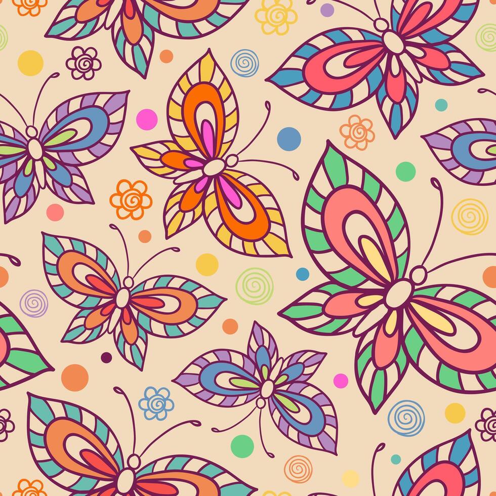 Seamless pattern, with stylized butterflies. Can be used to fabric design, wallpaper, web design, decorative paper, etc. vector