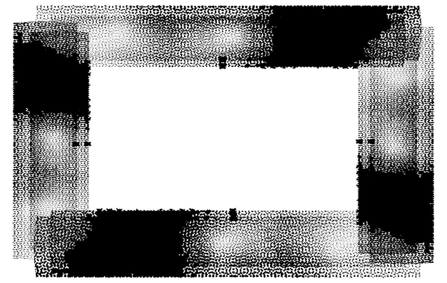 Retro halftone square textured frame with distressed abstract design vector