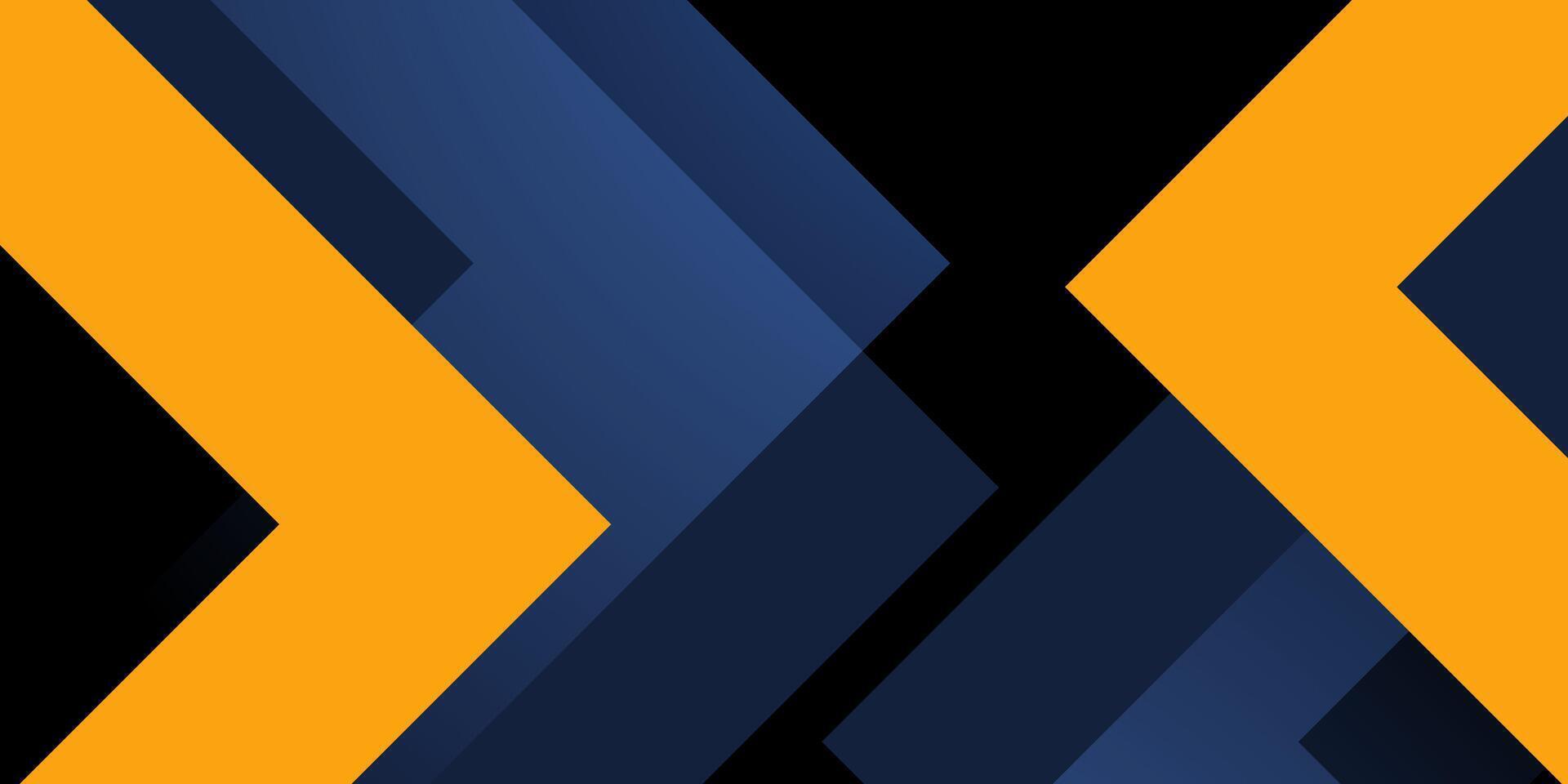 Abstract geometric papercut triangle arrow pattern banner background. Blue and orange pattern element concept. Overlap shapes pattern background. vector