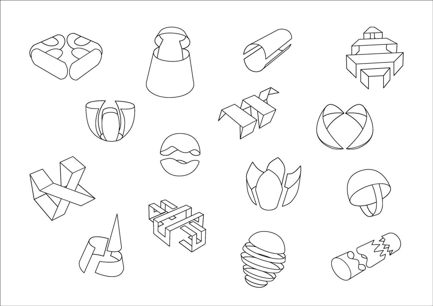 Primary shape form Wrapped Random Shape without any guide shape vector