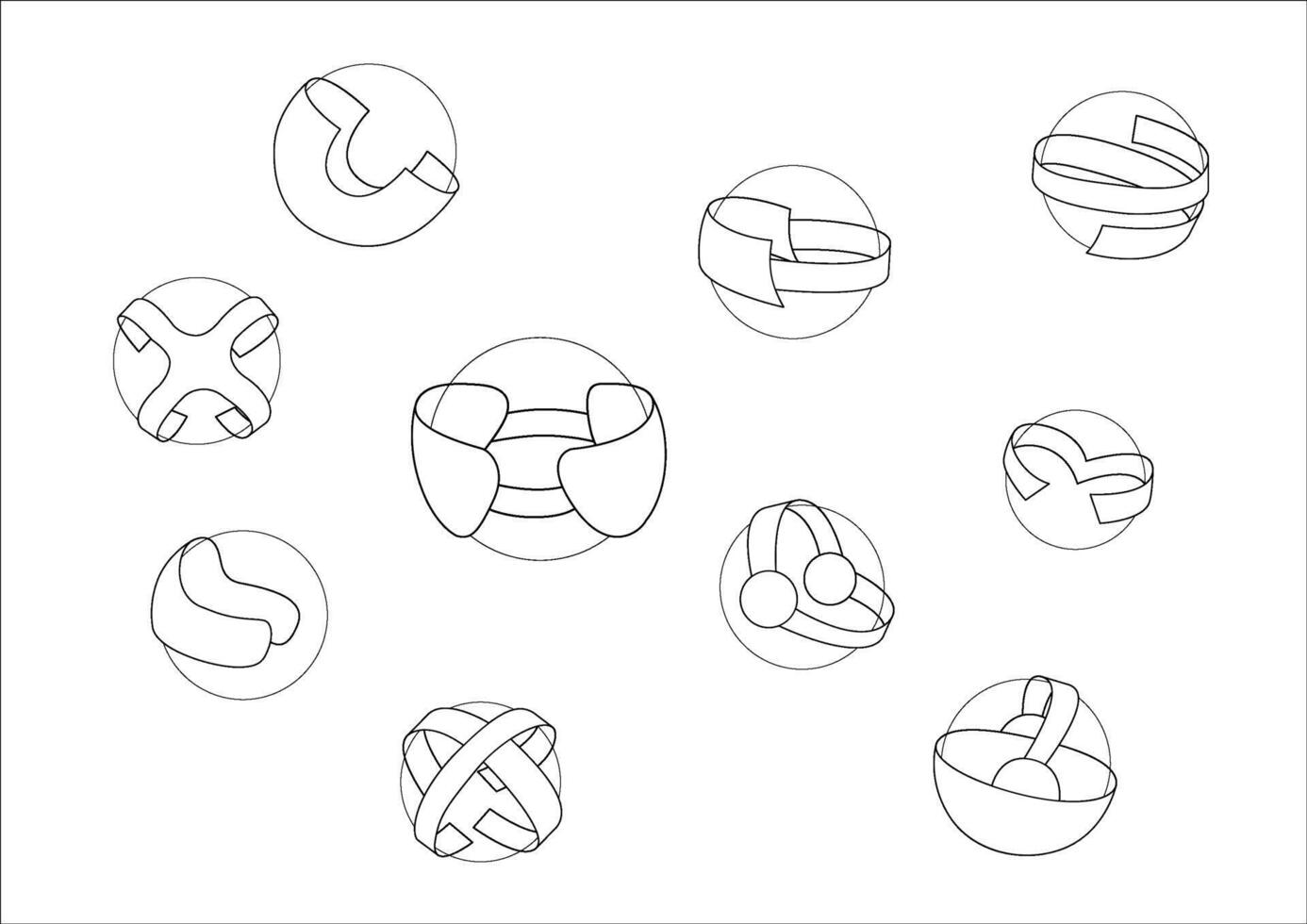 Circles form wrapped with random shape vector