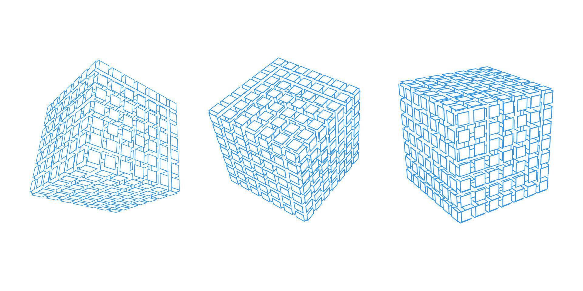 Cubes on a white background. Square geometric figure. vector