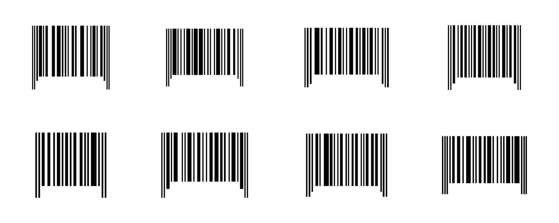 Set of barcode elements isolated on white background for product identification vector