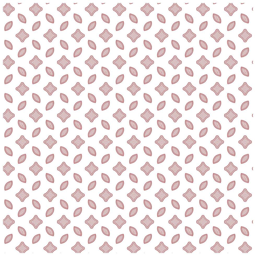 Minimal Geometric Seamless Pattern with Red Outline Shapes vector