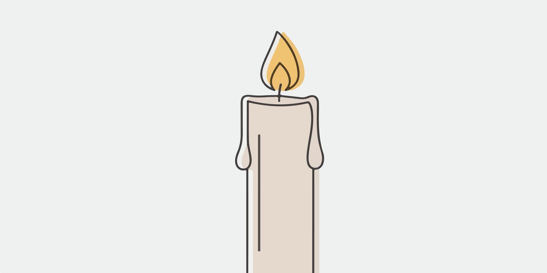 Minimal Candle Line Art with Clean Strokes vector