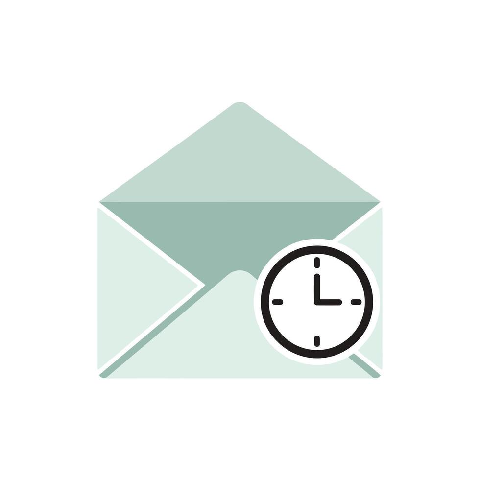 Asynchronous Work Icons with Envelope and Circular Clock Overlay vector