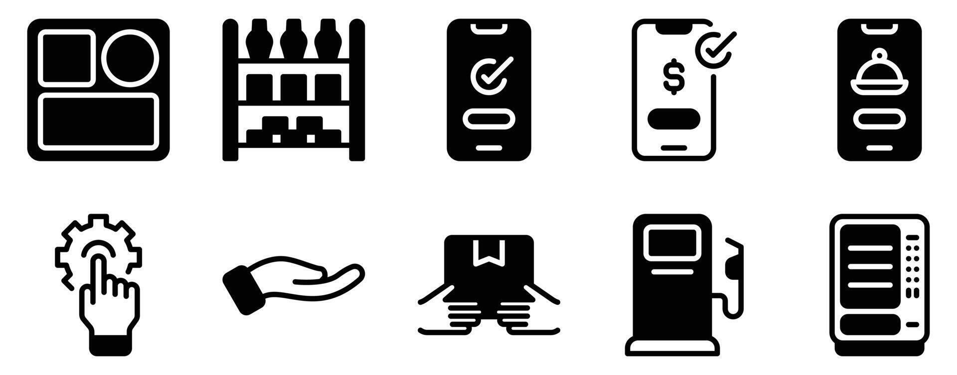 Customer self service icon solid mix style glyph for portals help centers and chatbots minimal pictogram for web app dashboards and mobile support tools vector