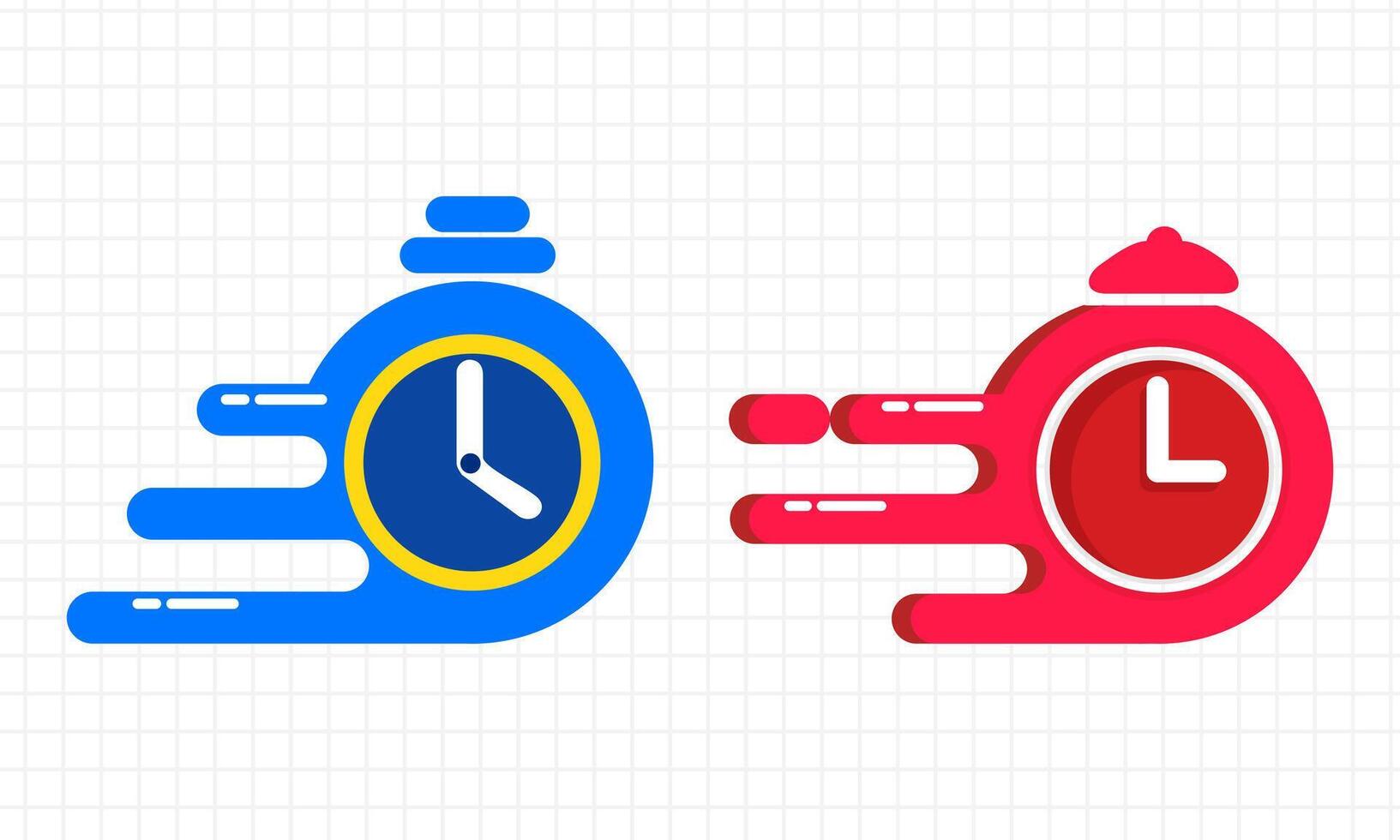 Set of Fast Time and Speed Clock Icons for Quick Service or Delivery Concepts vector