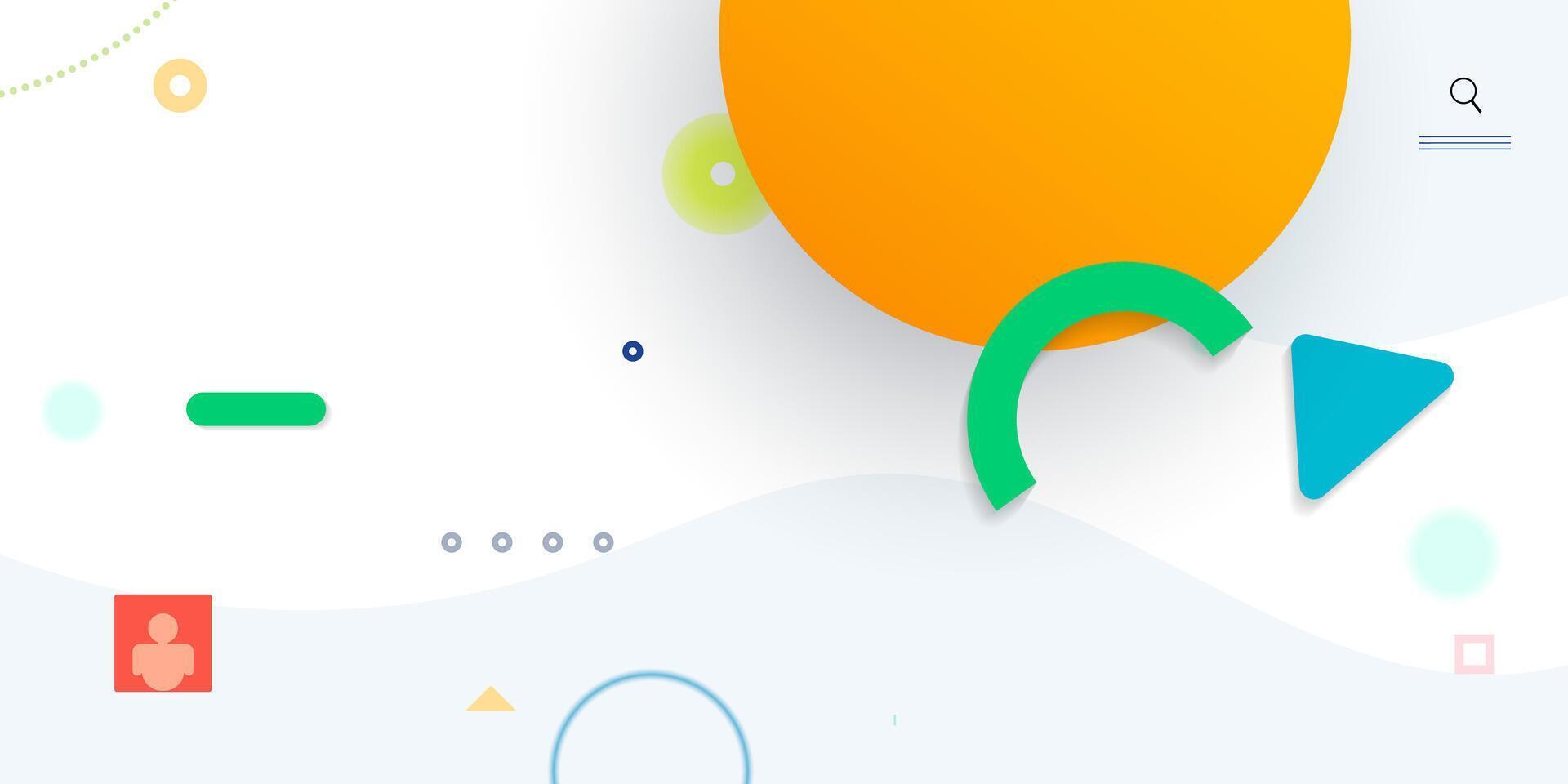 Minimal geometric shape, line and gradient color on white background. Modern design. Creative geometric background for business landing page, banner, website, web, template banner vector