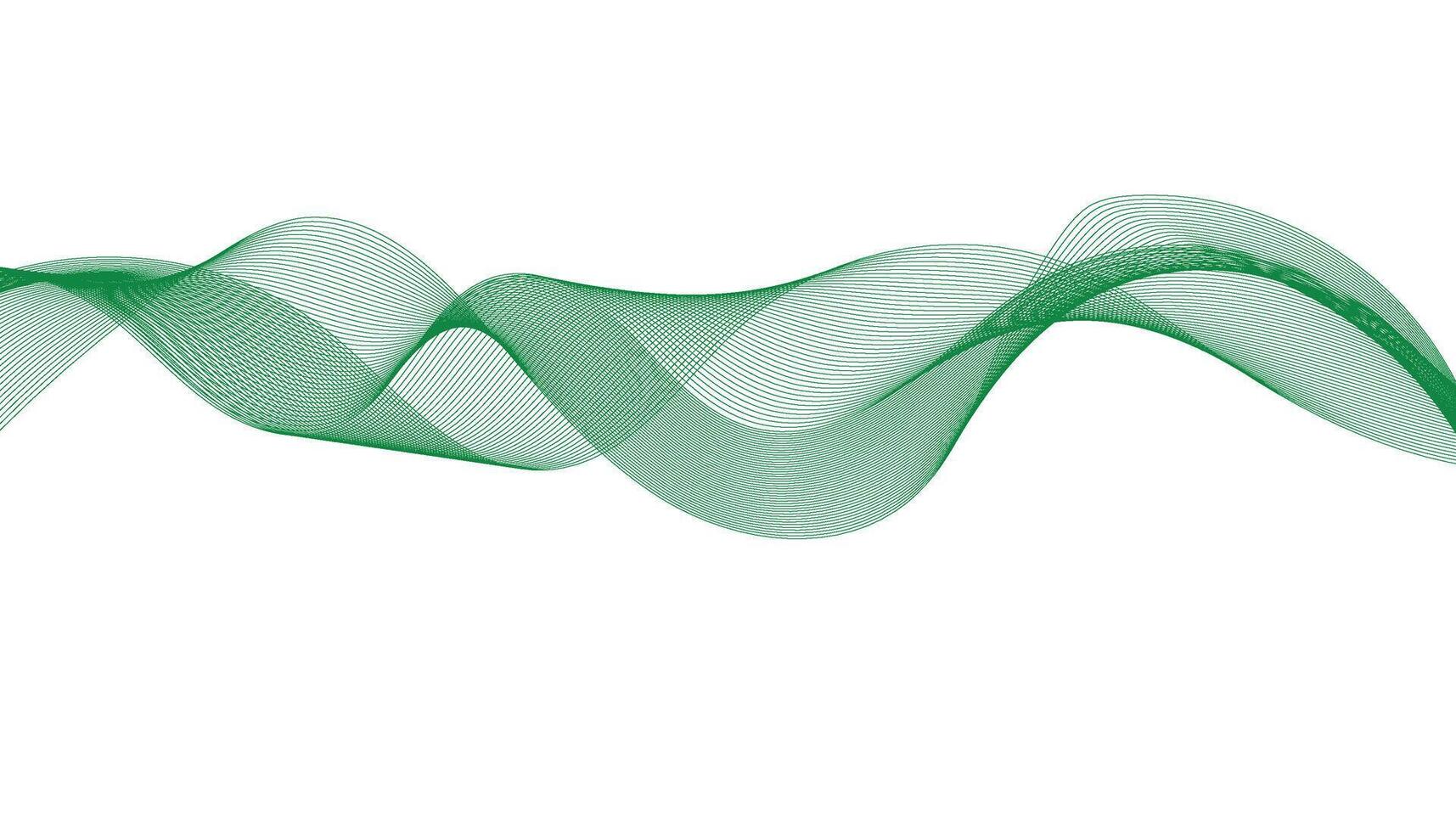 Green Abstract Wave Line Background Design vector