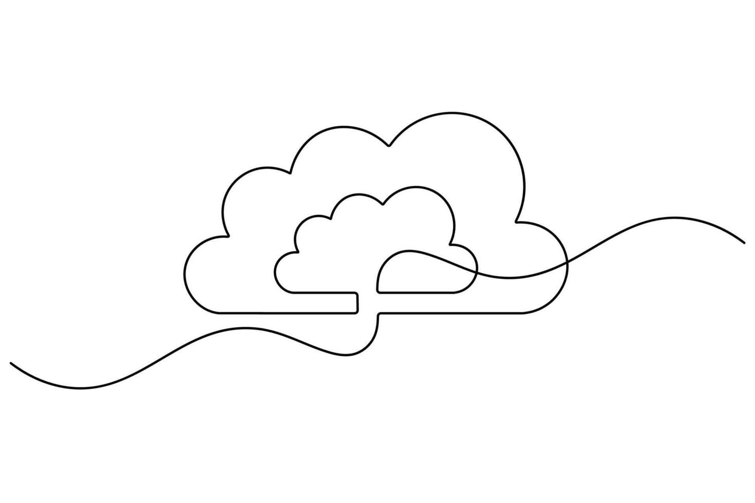 Cloud Backup Storage Continuous Single Line Design vector