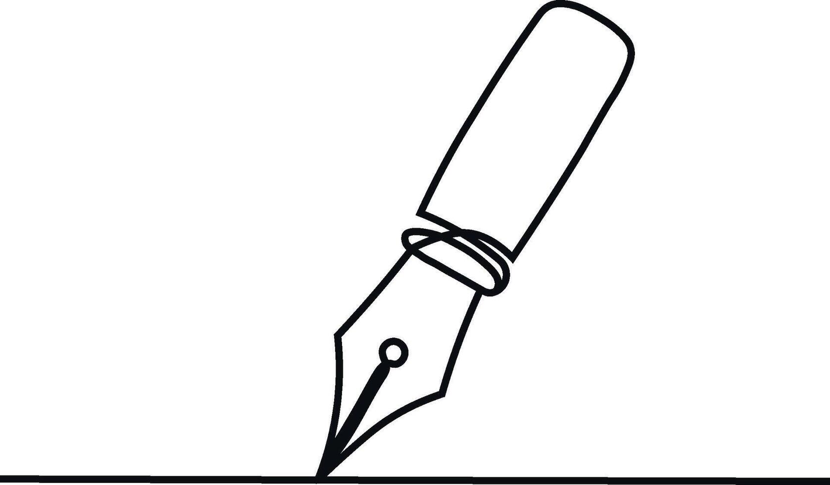 PrintContinuous one line drawing writing pen isolated minimalist linear illustration made of single line illustration, Design Process Continuous Line art vector