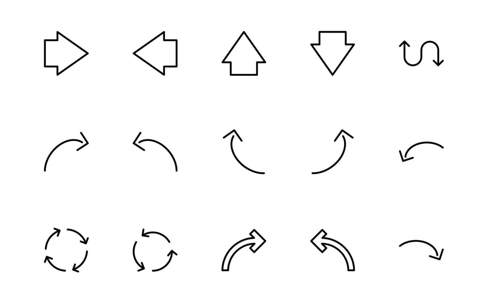 Dynamic Circle and Arrow Icons. A Versatile Collection for Navigation, Directional Signs, Workflow Diagrams, Interface Design, and Infographic Enhancements vector