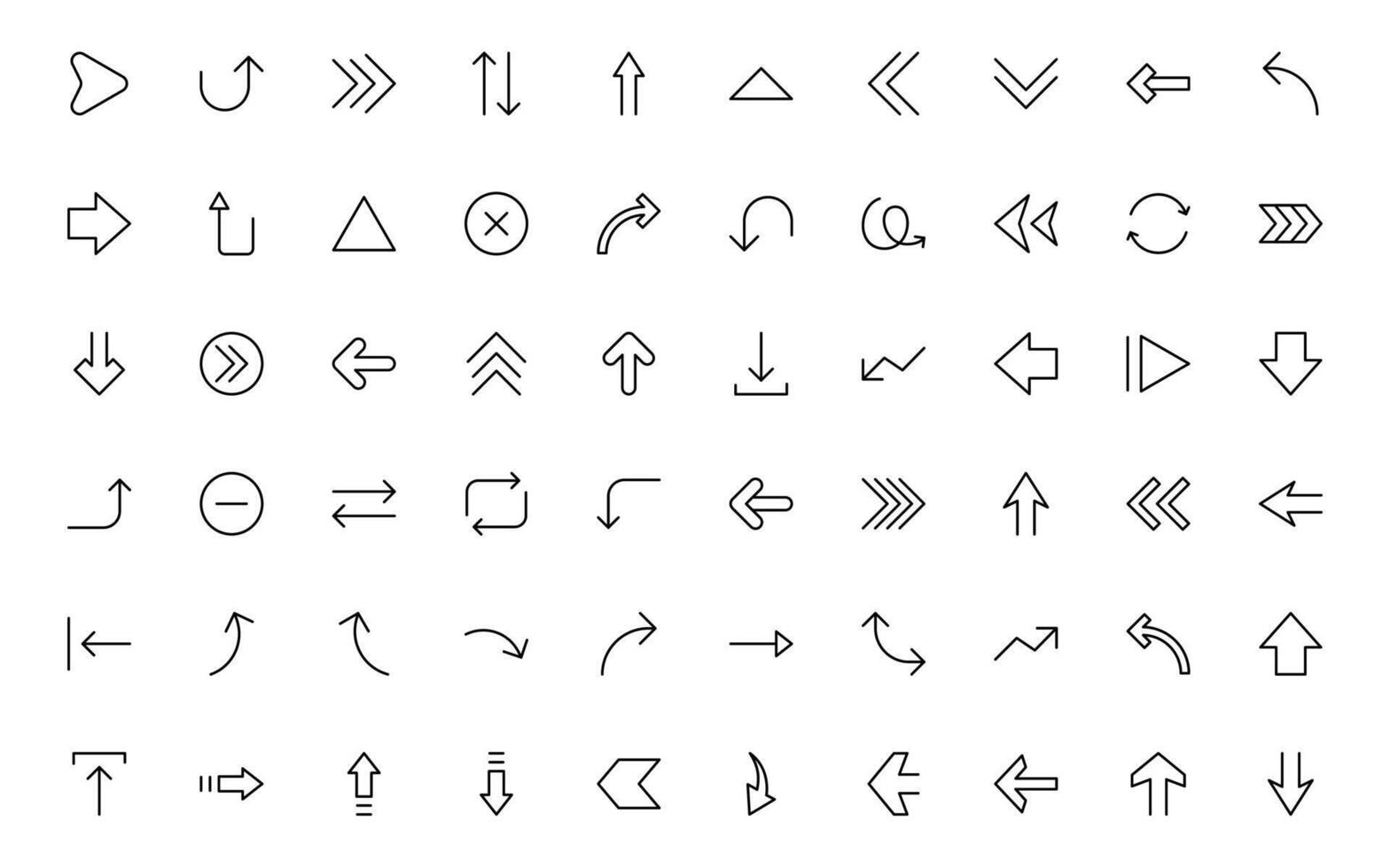 Dynamic Circle and Arrow Icons. Directional Signs, Workflow Diagrams, User Interface Design, and Infographic Enhancements Versatile minimal thin line icon set vector