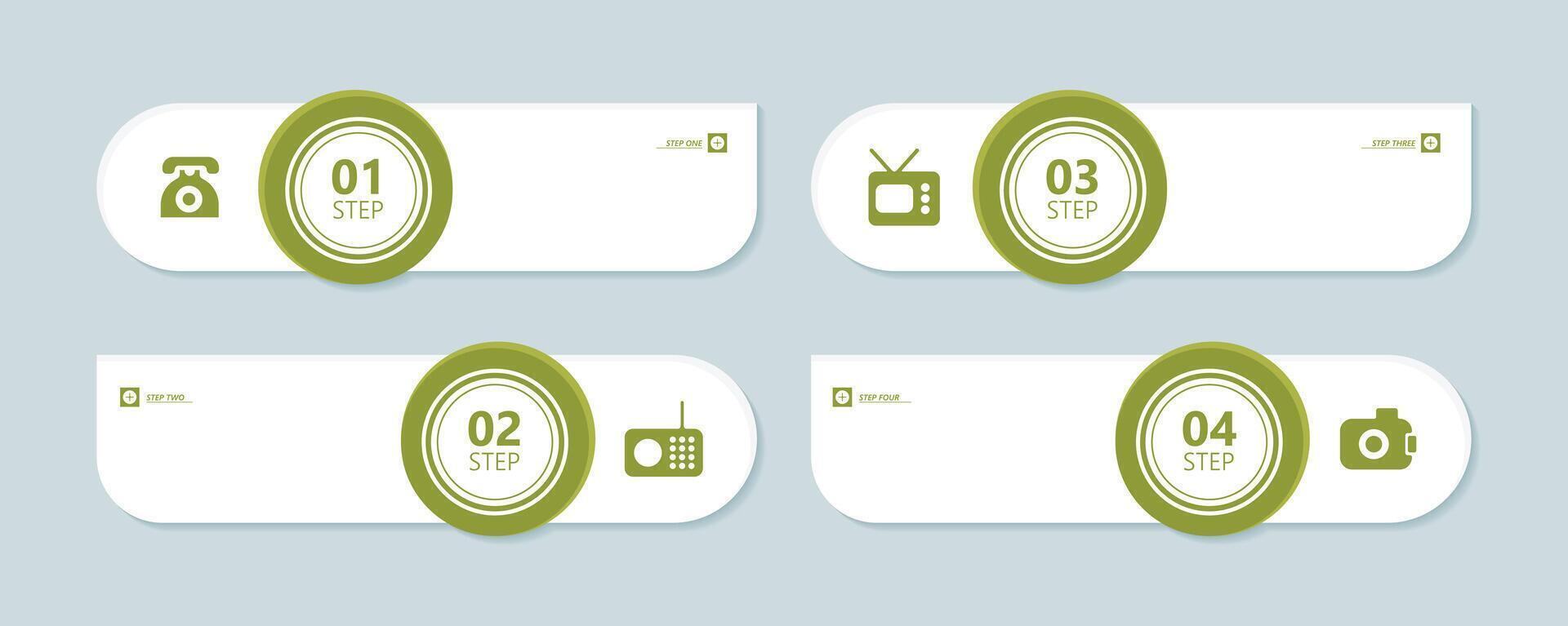 Modern Infographic Round Step Icon Presentation Minimalist Data Visualization Template vector