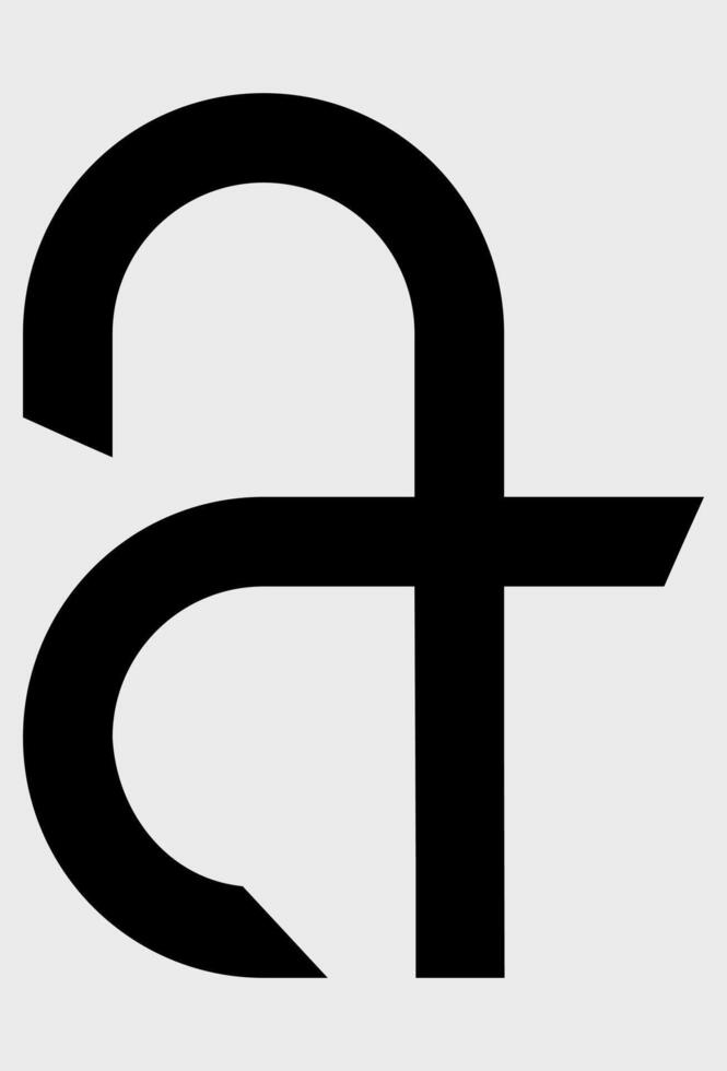 Modern abstract lowercase letter A monogram logo design. Stylized initial A with curved and cross line. Monogram icon A minimalist corporate identity symbol. vector