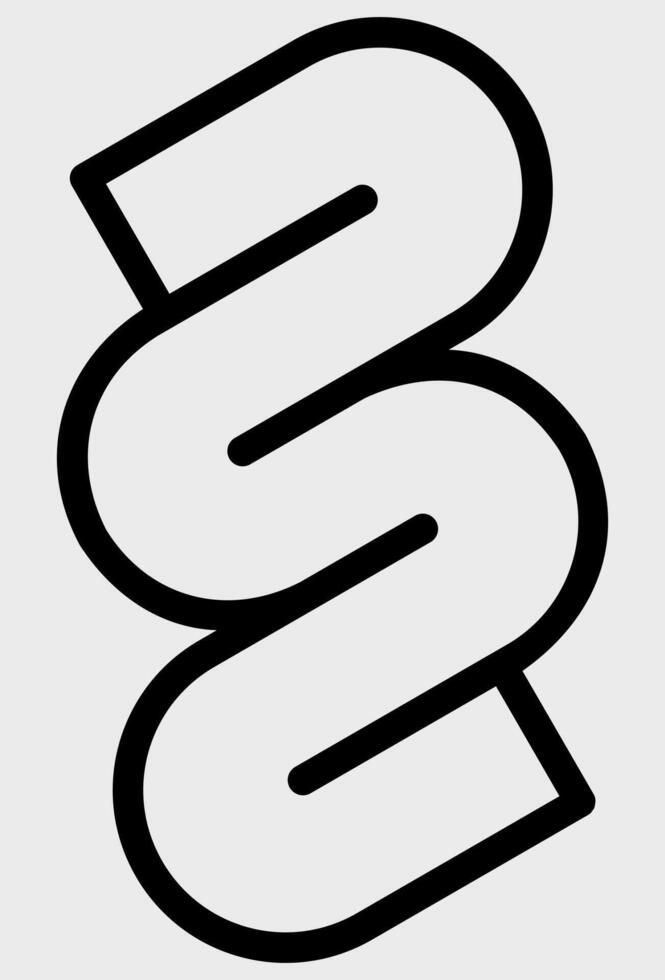 Outline S letter logo forming a continuous loop. Modern minimalist line icon of a double S shape. Abstract geometric symbol with a rounded line. vector