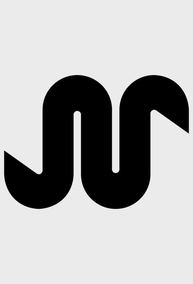 Abstract continuous flowing W or M letter monogram. Minimalist curved line logo with a wave design. Modern corporate icon of a smooth W or M shape. vector
