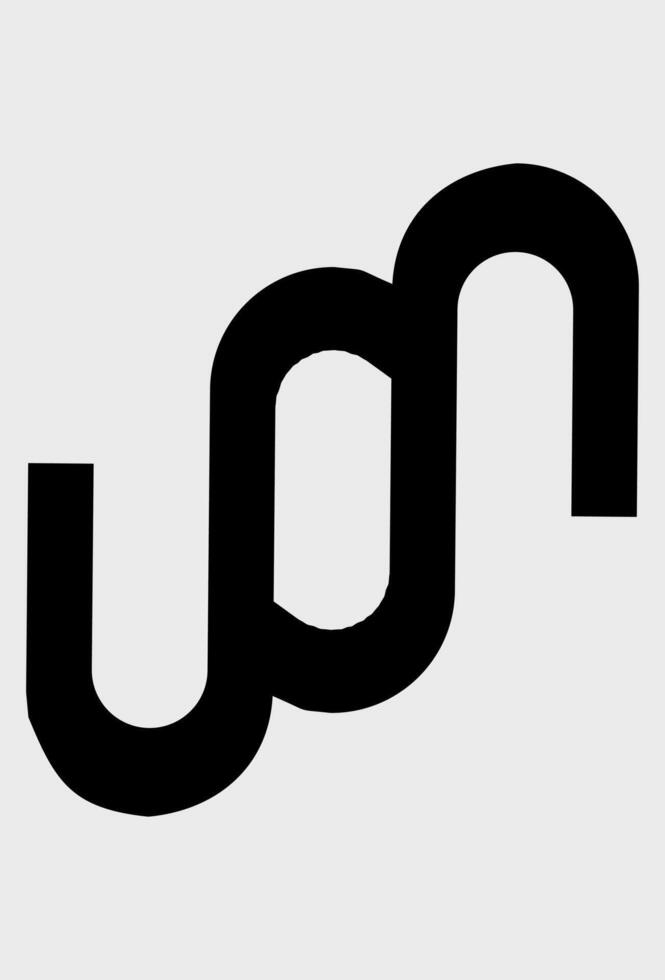 Abstract modern interlocking lowercase U and M letters. Stylized continuous line icon of the monogram UM. Minimalist geometric logo of two linked letters. vector
