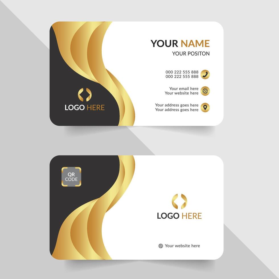 Elegant business card with QR code vector