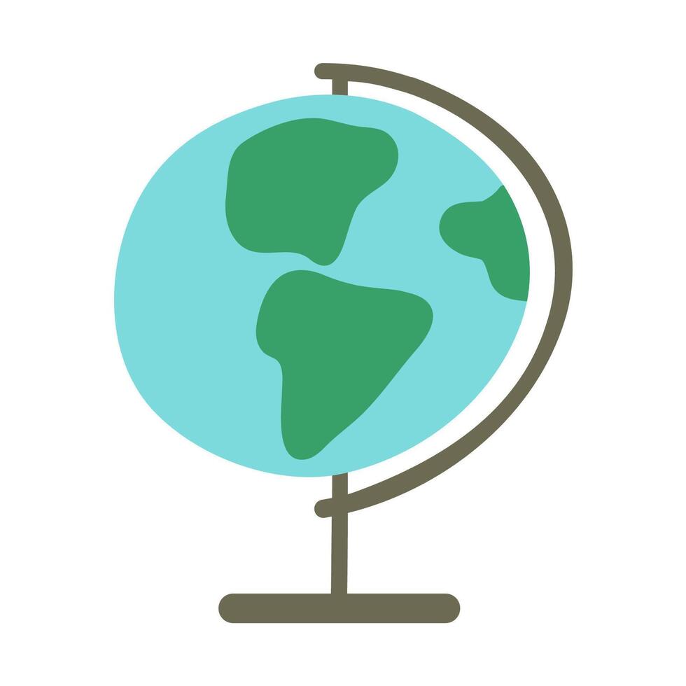 Globe on Stand Flat Icon. Simple illustration of planet earth for web and print design. vector