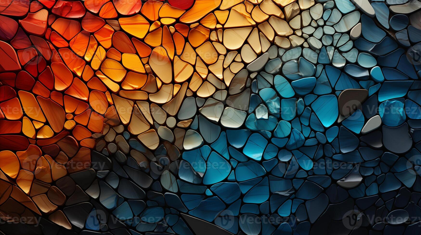 Abstract Colorful Stones Texture Background A mesmerizing blend of warm oranges and cool blues creating a dynamic vibrant and visually striking mosaiclike pattern ideal for design projects needing a b photo