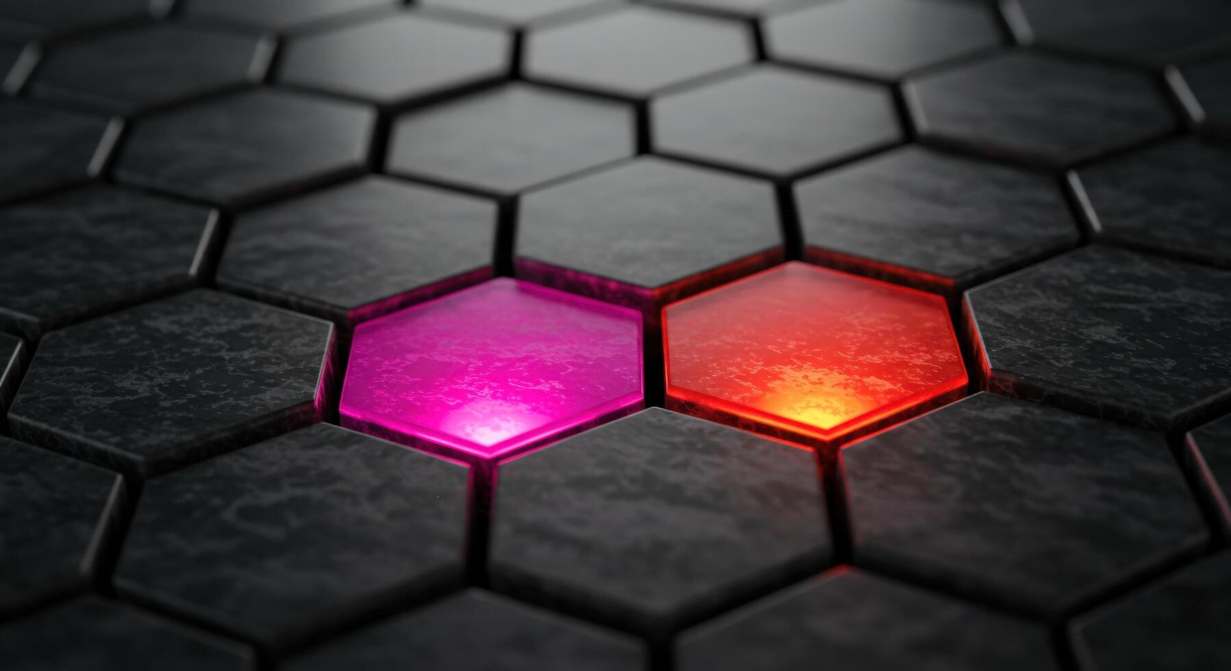 Honeycomb pattern with highlighted hexagons abstract background photo