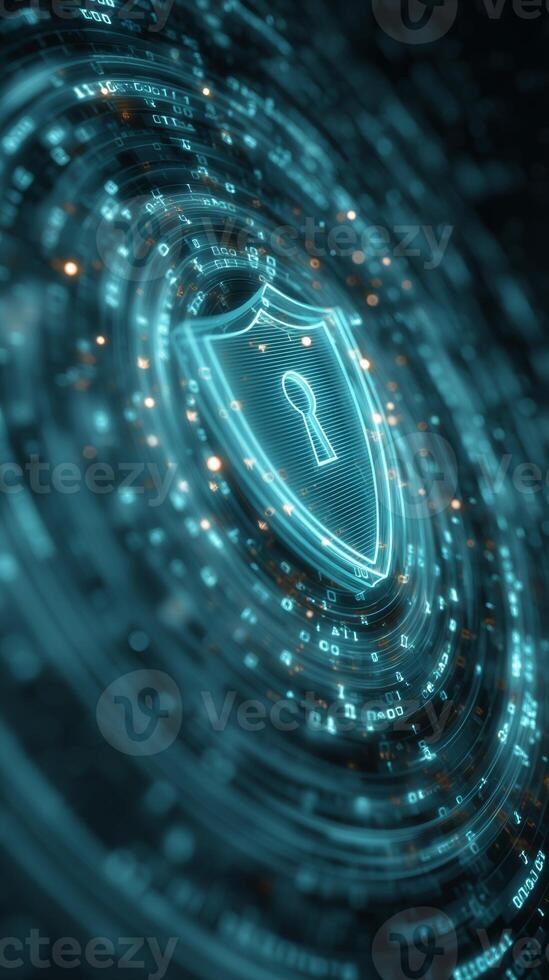 Cybersecurity shield data protection digital security network security information technology safety concept photo