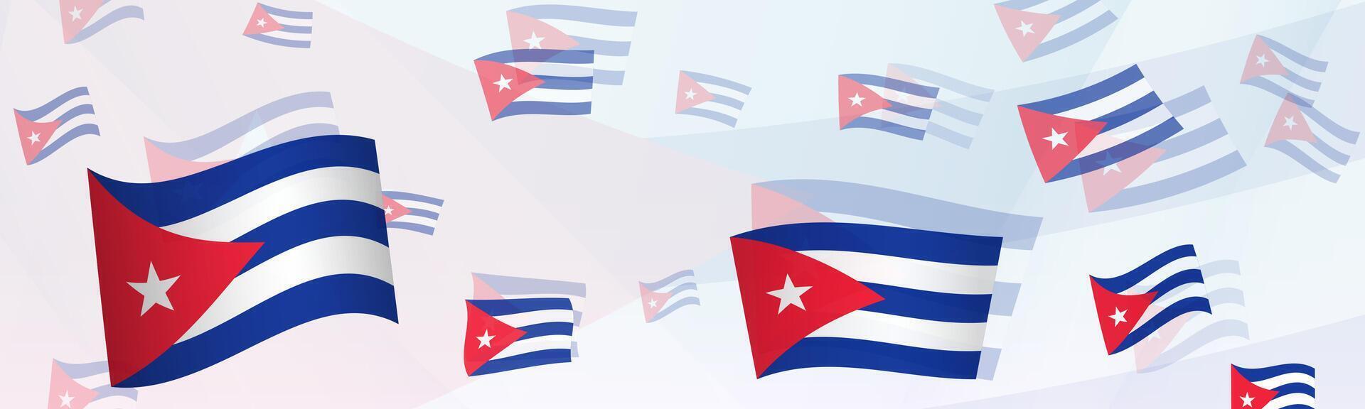 Cuba flag-themed abstract design on a banner. Abstract background design with National flags. vector