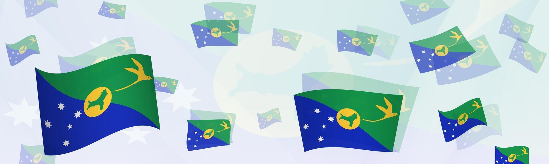 Christmas Island flag-themed abstract design on a banner. Abstract background design with National flags. vector