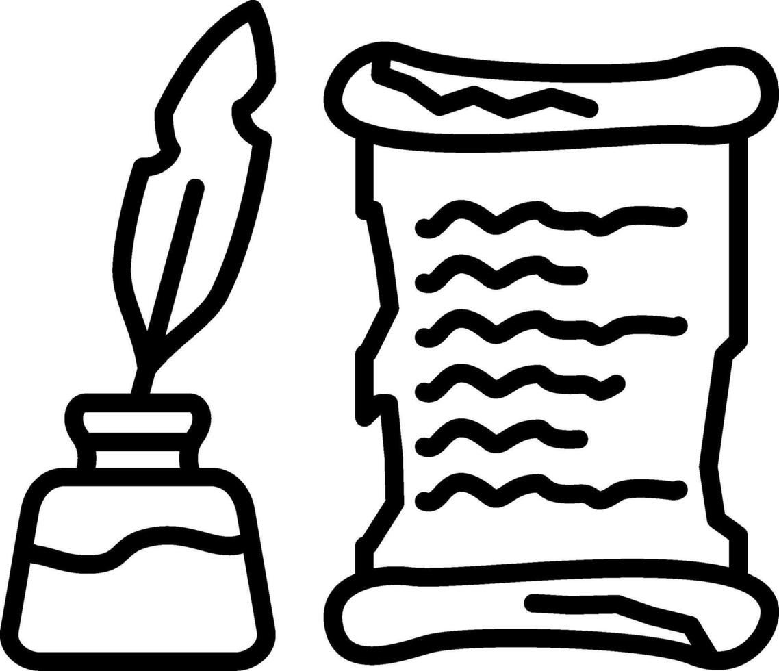 Ink Outline Style Element Layout vector