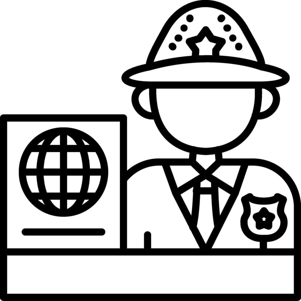 Passport Control Wireframe Graphic Object Layout vector