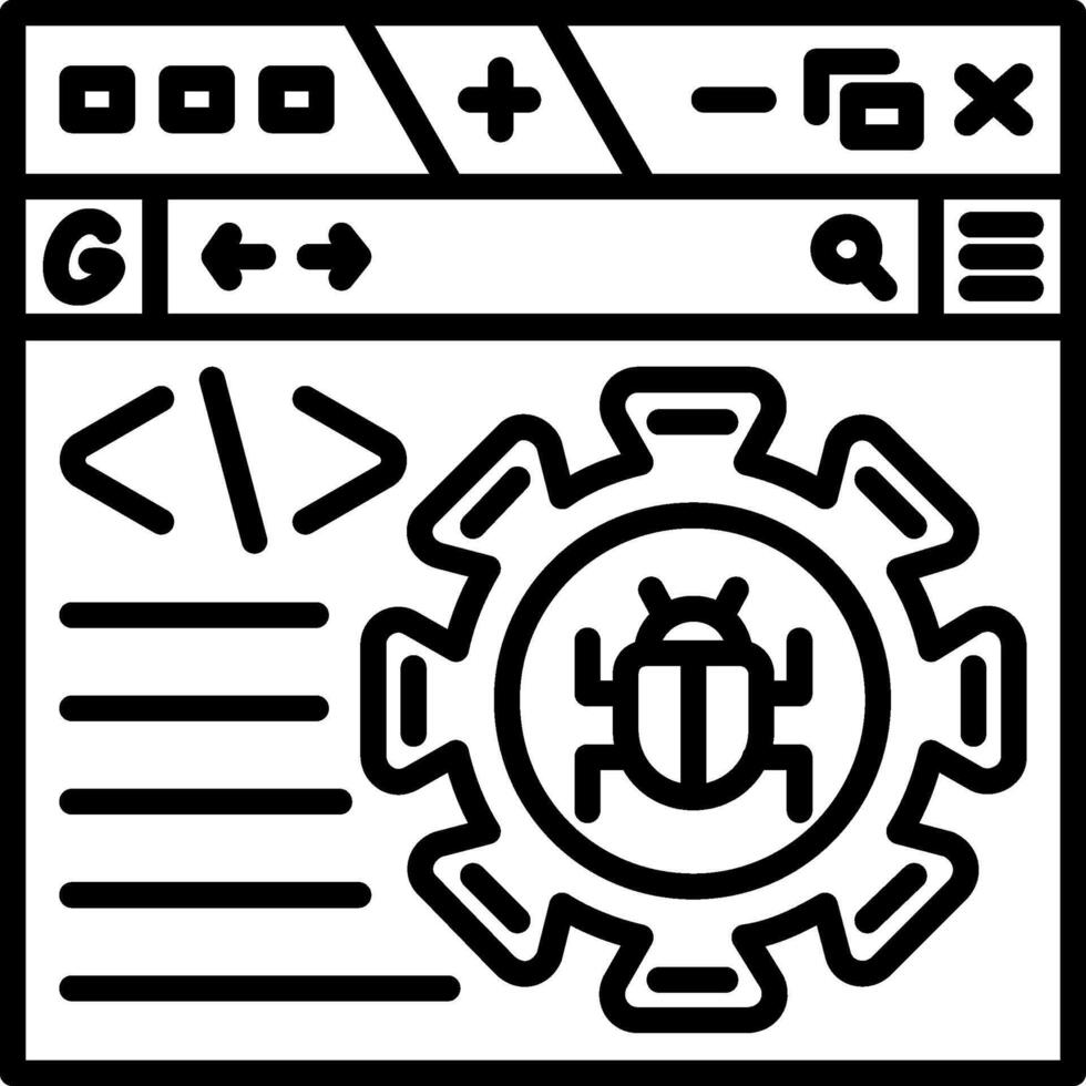 Bug Sharp Glyph Illustration vector