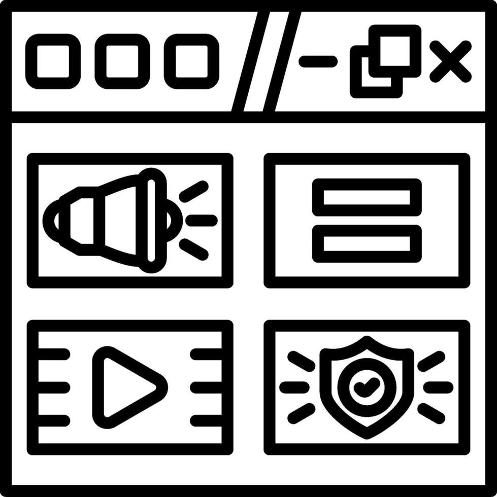 Web Multimedia Structured UX Symbol Layout vector