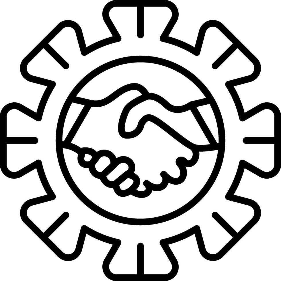 CRM Hand Shake Modular Design Symbol Layout vector