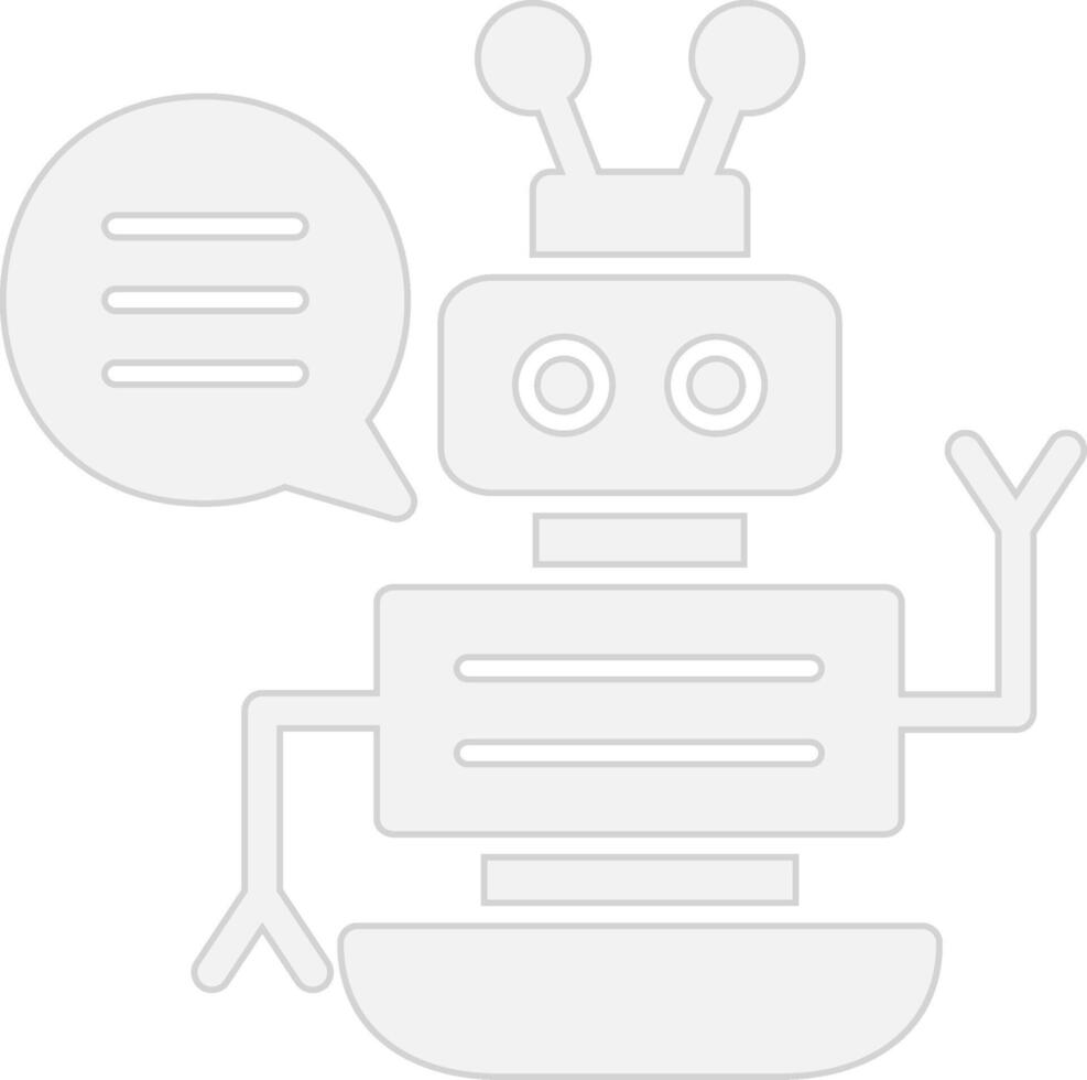 Robot Assistant Custom Line Element vector