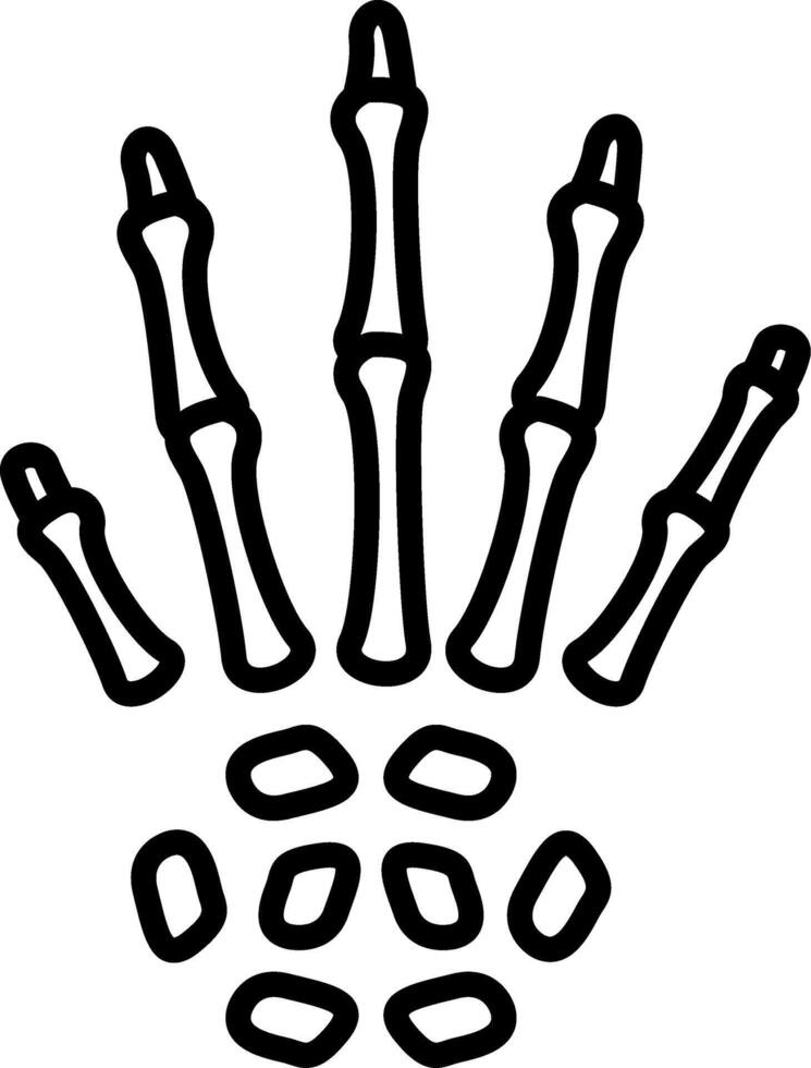 Hand Bones Unique Art Style Feature vector
