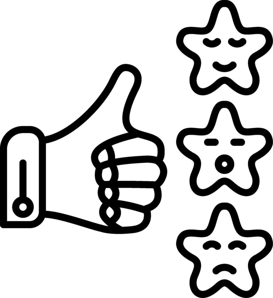 Thumbs Rating Tech UI Element Layout vector