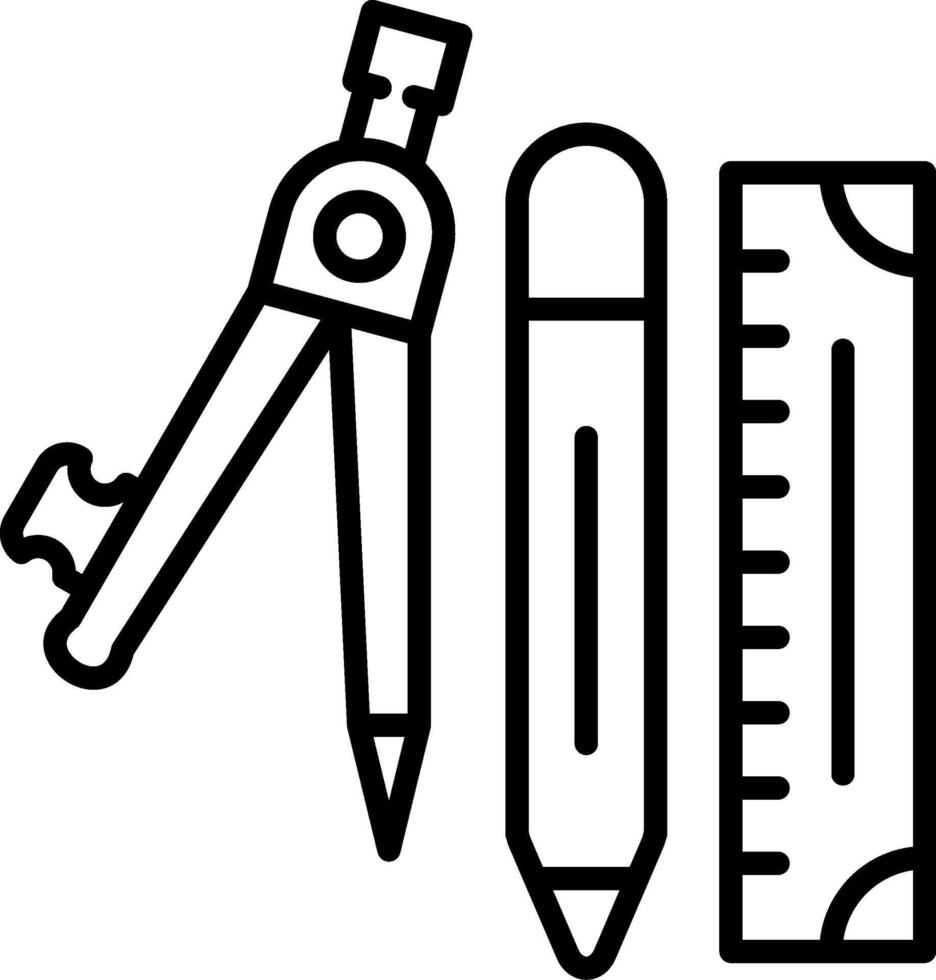 Geometry Tools Custom Line Graphic Illustration vector