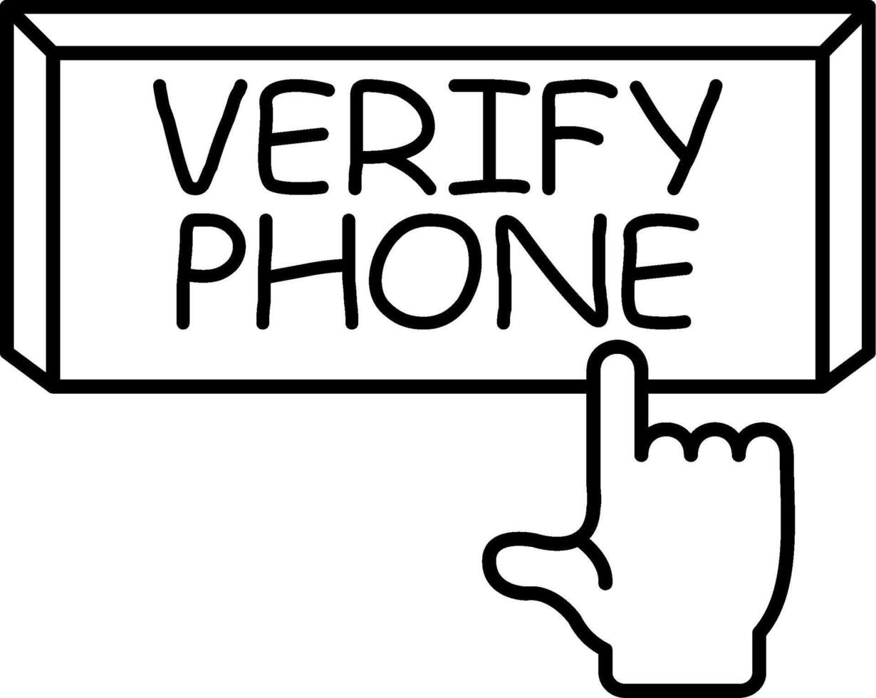 Verify Phone Outline Style Element Layout vector