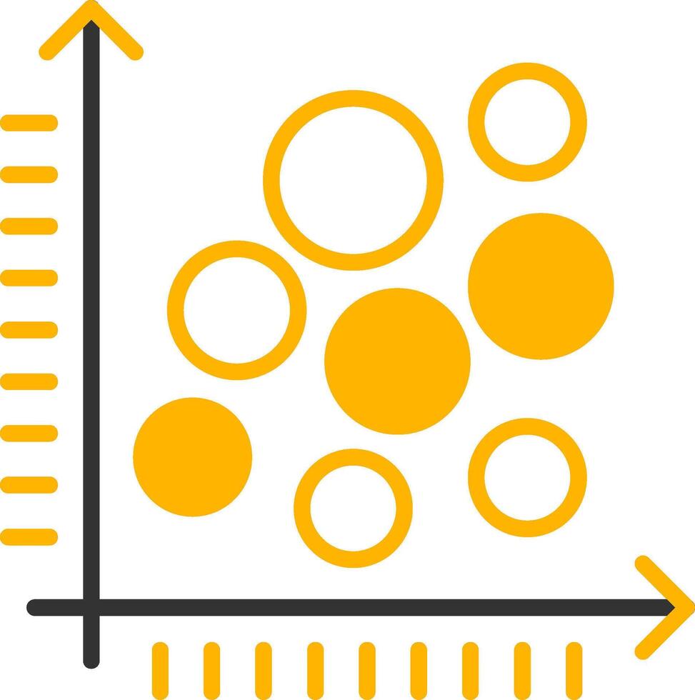 Data Bubble Chart Line Two Color vector