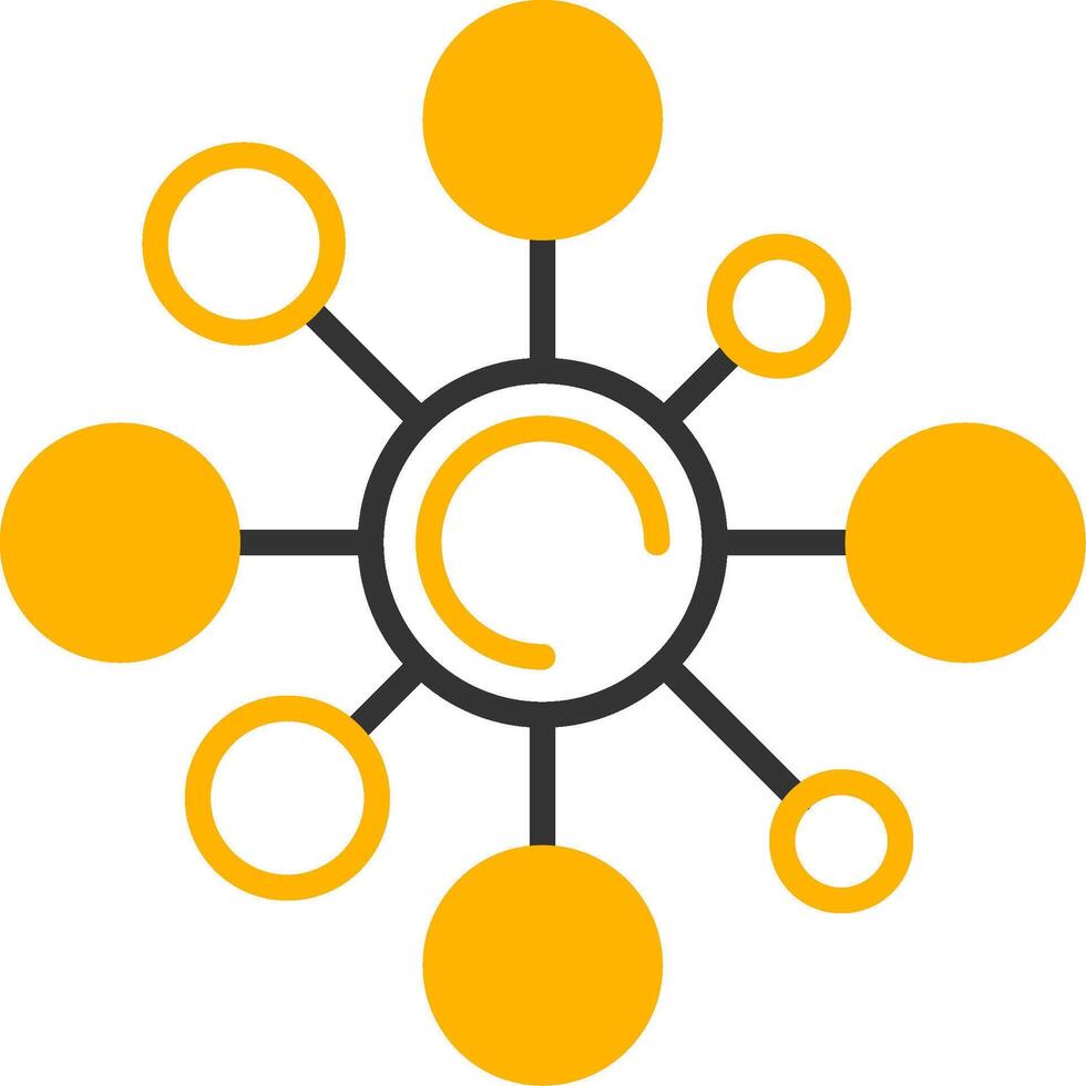 molécula estructural modelo línea dos color vector