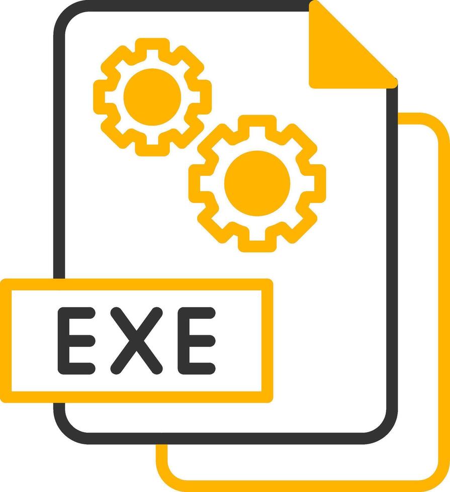 Executable EXE File Line Two Color vector