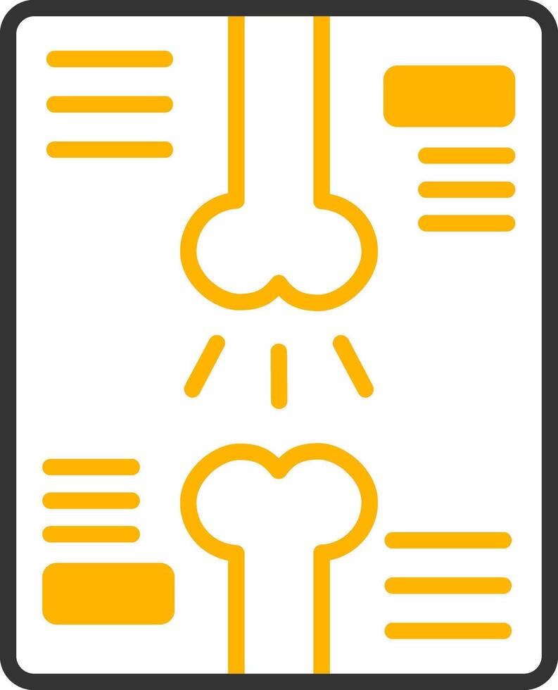 Bone X Ray Scan Line Two Color vector