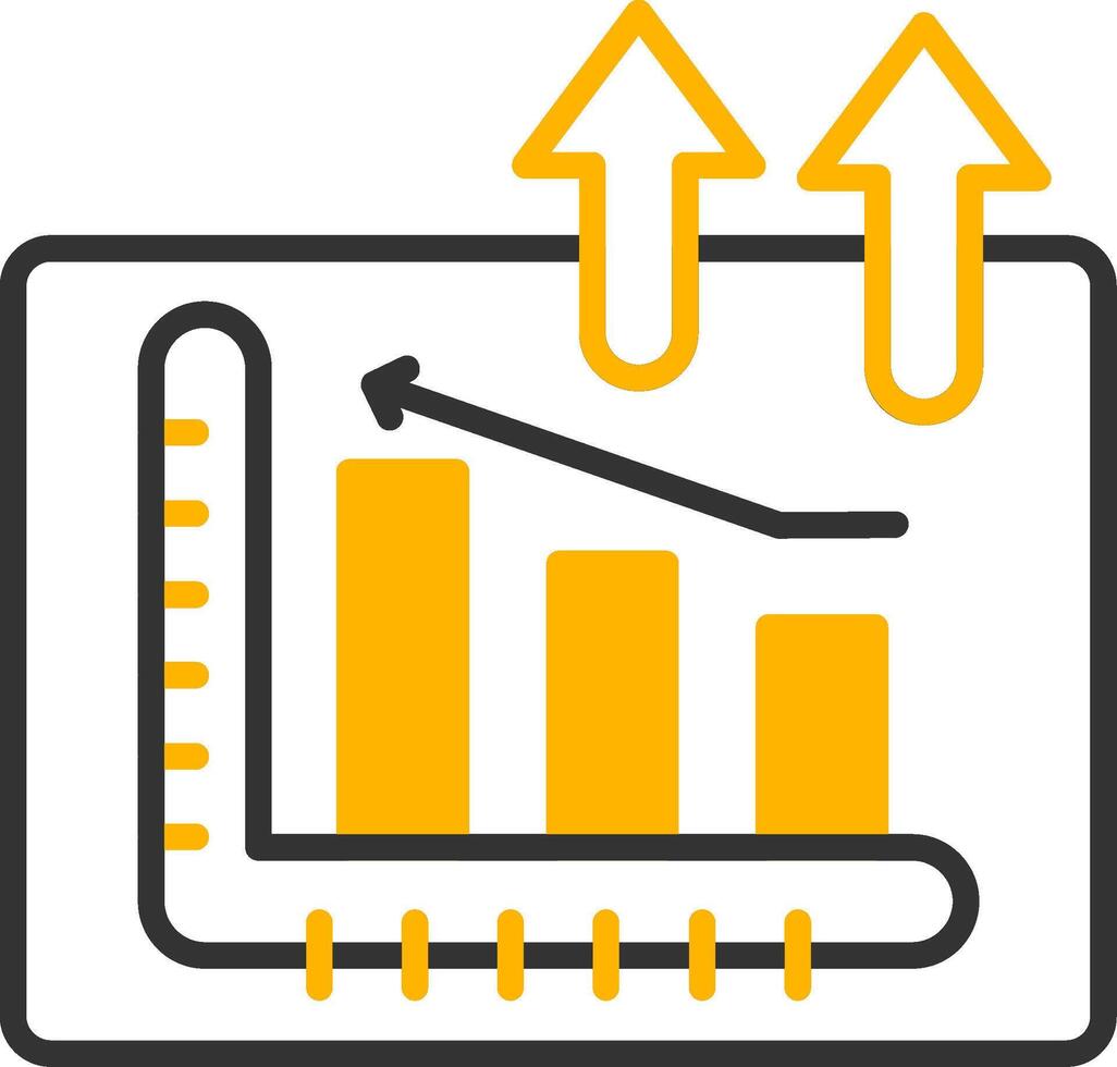 Analytical Bar Graph Line Two Color vector