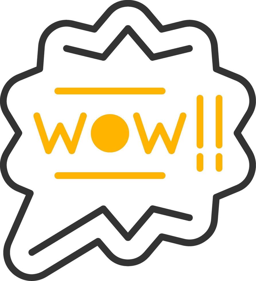 Wow Expression Text Line Two Color vector