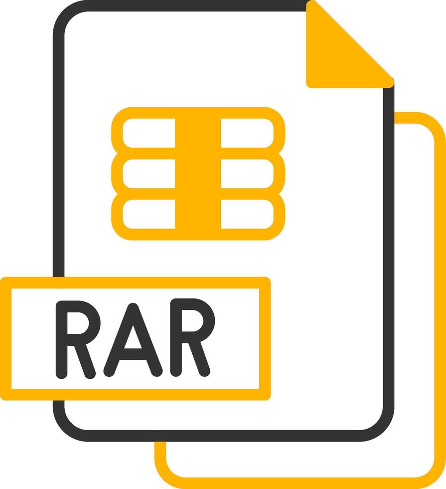 comprimido rar archivo línea dos color vector