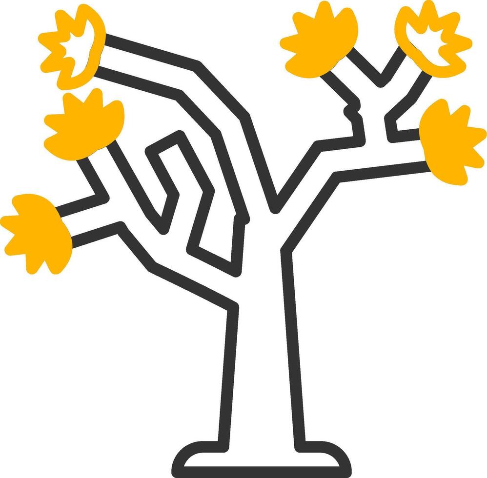 Desert Joshua Tree Line Two Color vector