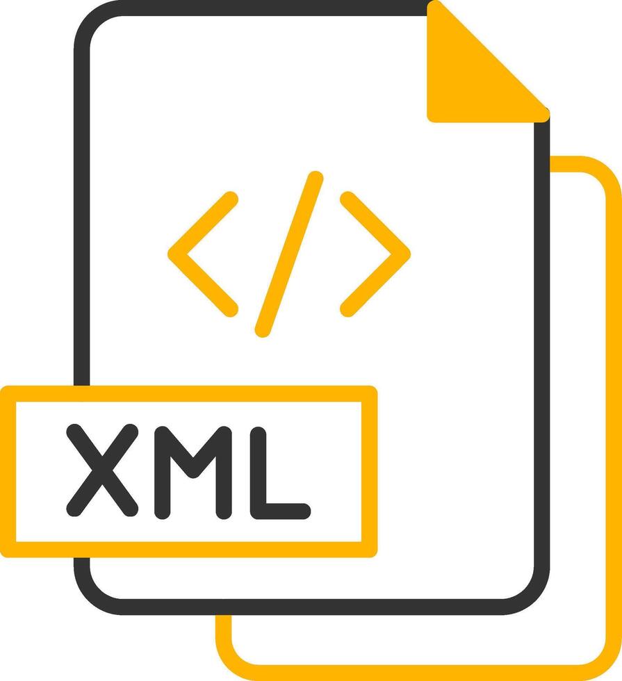 XML Data File Line Two Color vector